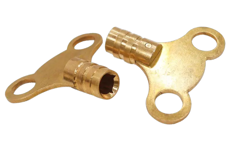 Solid Brass Radiator Bleed Key for UK heating systems