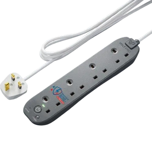 Heavy duty surge protected UK extension strip