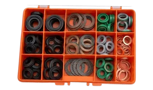 Assorted pack of rubber tap washers including 1/2-inch and 3/4-inch sizes for UK garden taps